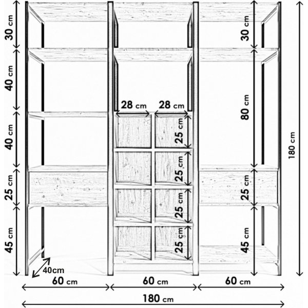 Meuble d'entrée Limbo 603 - Chêne Meuble d'entrée Limbo 603 - Chêne