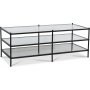 Tiffany Inca soffbord 120 x 51 cm - Svart / Glasskiva + Textilskydd fr mbler