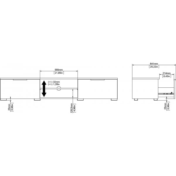 Match TV-bnk 3 - Svart