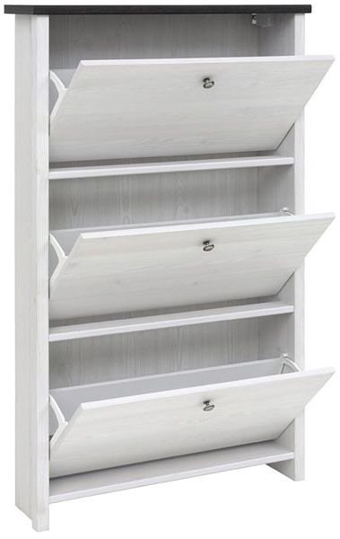 Salvador skoskåp - Vitbets / Svart Salvador skoskåp - Vitbets / Svart