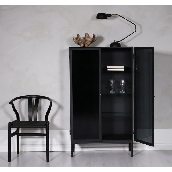 Revel skåp - Svart / Mörktonat glas Revel skåp - Svart / Mörktonat glas