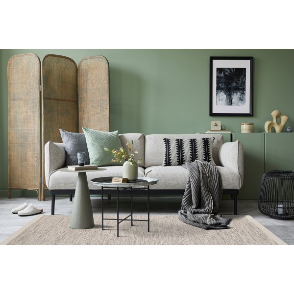 Tapis tuft en laine tiss main Crme