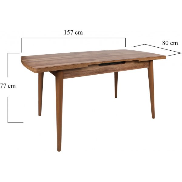 Table  manger Vinci 130-160 cm - Noyer
