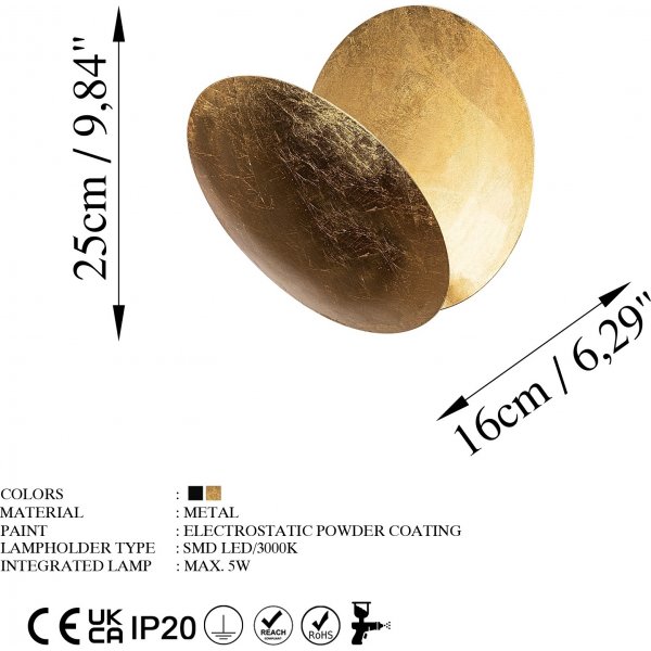 Yosma vägglampa - Guld Yosma vägglampa - Guld