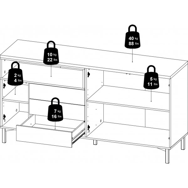 Buffet Roomer - Noir/noyer Buffet Roomer - Noir/noyer