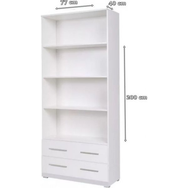 Bibliothèque Abdel avec tiroirs - Blanc Bibliothèque Abdel avec tiroirs - Blanc