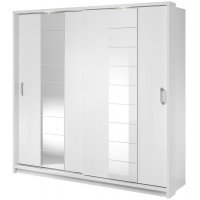 Natally garderob B220 cm - Vit / Spegel Natally garderob B220 cm - Vit / Spegel