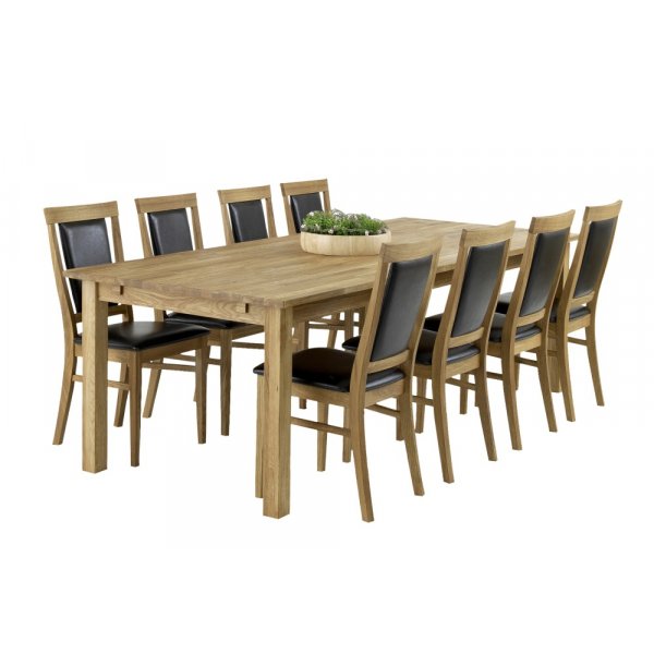 Matgrupp: Ekens matbord - Oljad ek - 240 cm + stolar