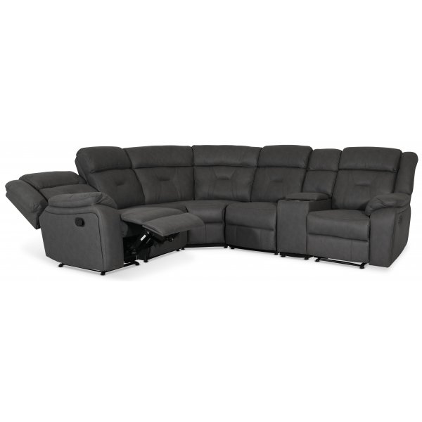 Manhattan hoekbank - relaxfauteuil en bekerhouder - Grijs PU Manhattan hoekbank - relaxfauteuil en bekerhouder - Grijs PU
