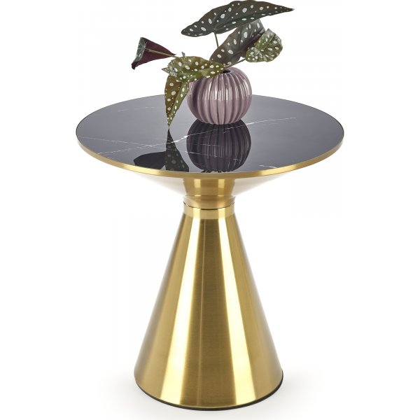 Tribeca soffbord Ø50 cm - Svart marmor/guld Tribeca soffbord Ø50 cm - Svart marmor/guld