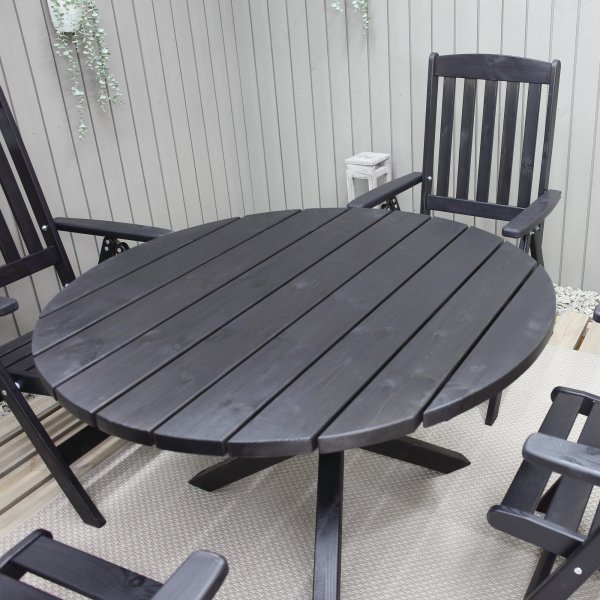 Table d'extérieur ronde noire Scottsdale Ø112 cm Table d'extérieur ronde noire Scottsdale Ø112 cm