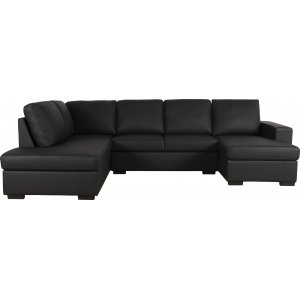 Canap U Solna en PU noir A3D + Dtachant pour meubles