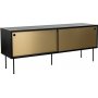 Volume mediabnk 132 cm - Svart/mssing