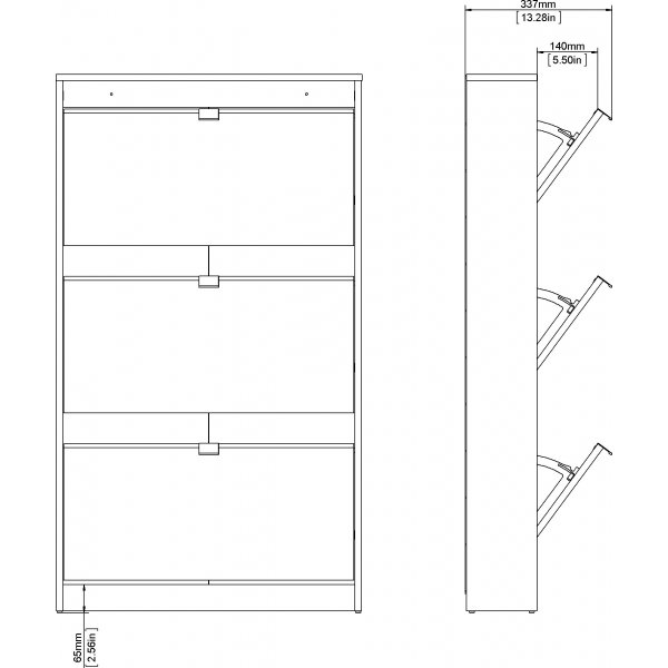 Shoes skoskåp med 3 fack - Vit Shoes skoskåp med 3 fack - Vit