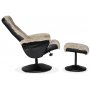 Times ftlj med fotpall (Recliner) - Beige frskinn + Flckborttagare fr mbler