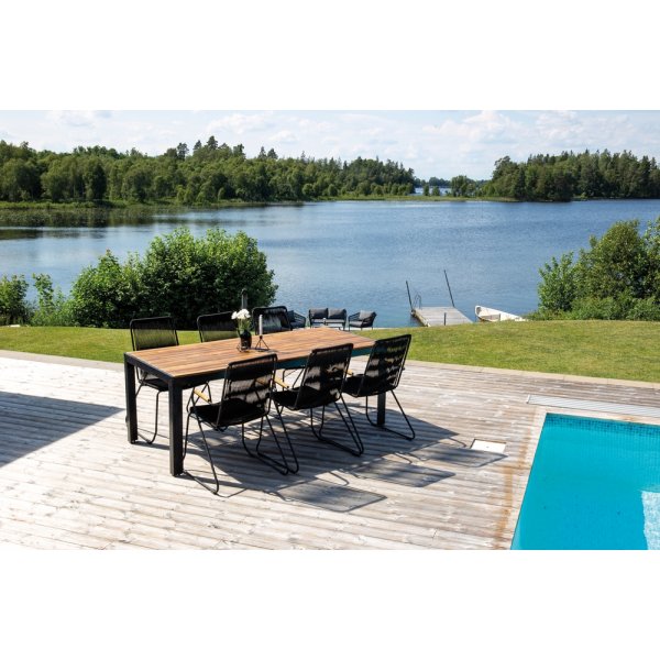 Bois matbord 205 x 90 cm - Svart/Natur