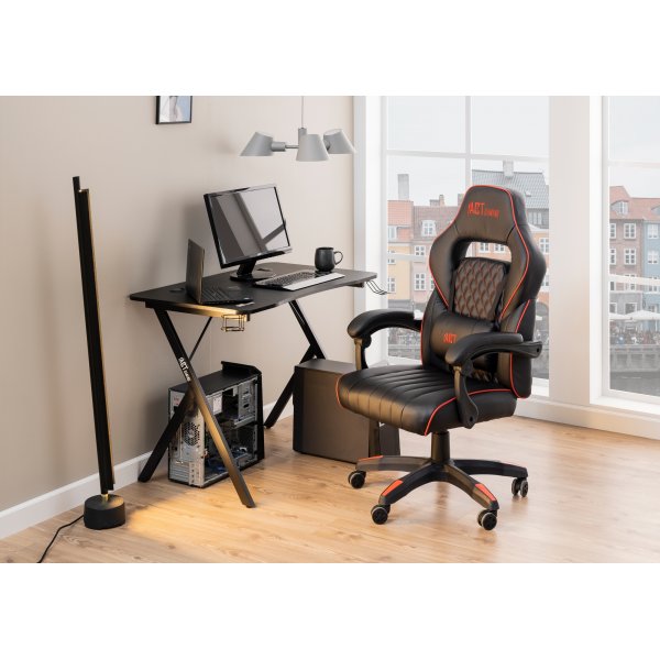 Chaise de bureau / chaise de jeu Canyon - Noir PU/rouge Chaise de bureau / chaise de jeu Canyon - Noir PU/rouge