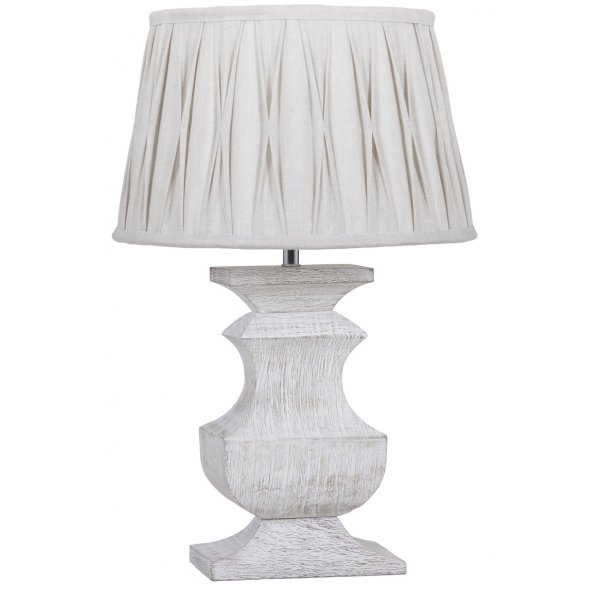 Shabby bordslampa - Vit