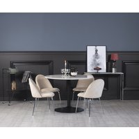 Plaza matgrupp, marmorbord med 4 st Plaza sammetsstolar - Beige/Krom/svart Plaza matgrupp, marmorbord med 4 st Plaza sammetsstolar - Beige/Krom/svart