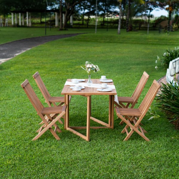 Saltö utematgrupp klaffbord med 4 st matstolar - Teak Saltö utematgrupp klaffbord med 4 st matstolar - Teak