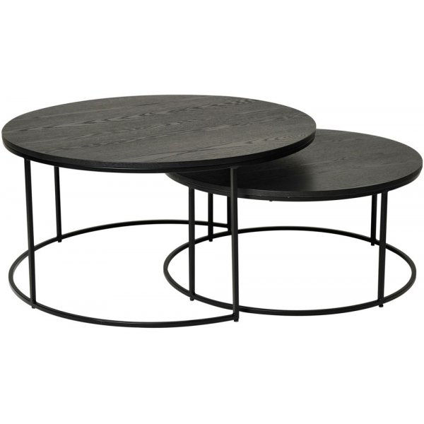 Muran soffbord set 90/75 cm - Svart ask