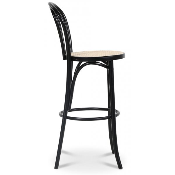 No 18 barstol med rottingsits - Svart No 18 barstol med rottingsits - Svart