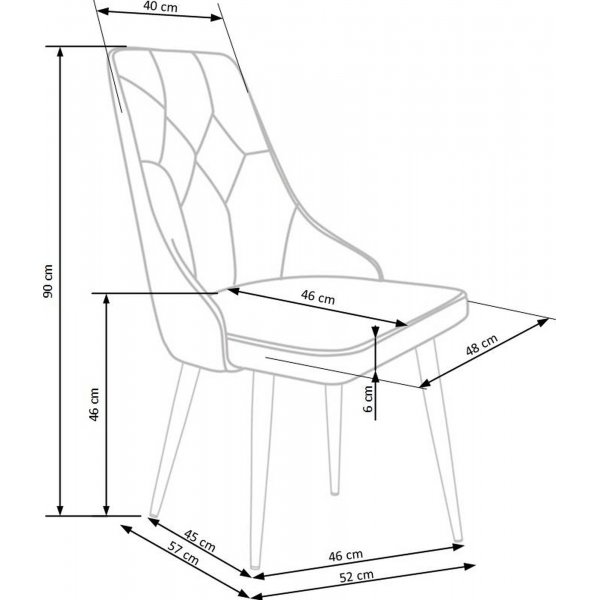 Chaise de salle  manger Cadeira 365 - Gris