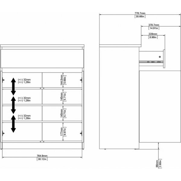 Armoire Naia - Béton/blanc Armoire Naia - Béton/blanc