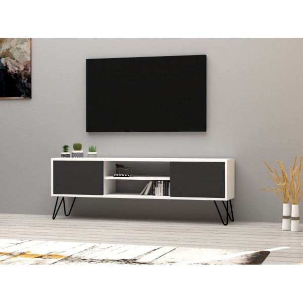 Banc multimédia Harry - Blanc/anthracite Banc multimédia Harry - Blanc/anthracite