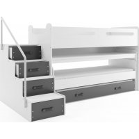 Max våningssäng med extrabädd och utdragbart skrivbord 80 x 200 cm - Valfri färg Max våningssäng med extrabädd och utdragbart skrivbord 80 x 200 cm - Valfri färg