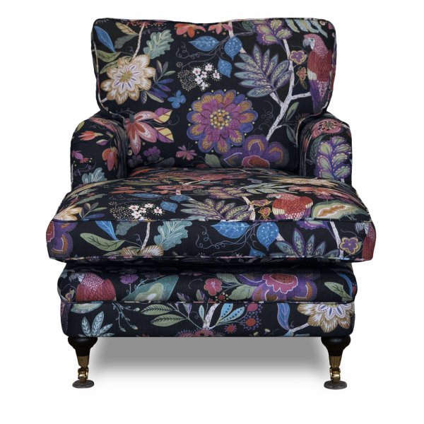 Howard Spirit divanfauteuil in gebloemde stof - Eden Parrot Black