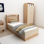 Sneker eenpersoonsbed 190 x 90 cm - Grenen/beige
