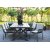 Groupe de restauration en plein air d\\\'Oxford; table grise 220 cm avec 6 chaises empilables Lincoln gris/beige