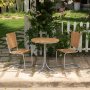 Mllan balkongset i teak: 2 st stolar med runt bord