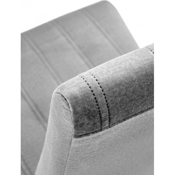 Chaise Heather - Velours gris clair et noir