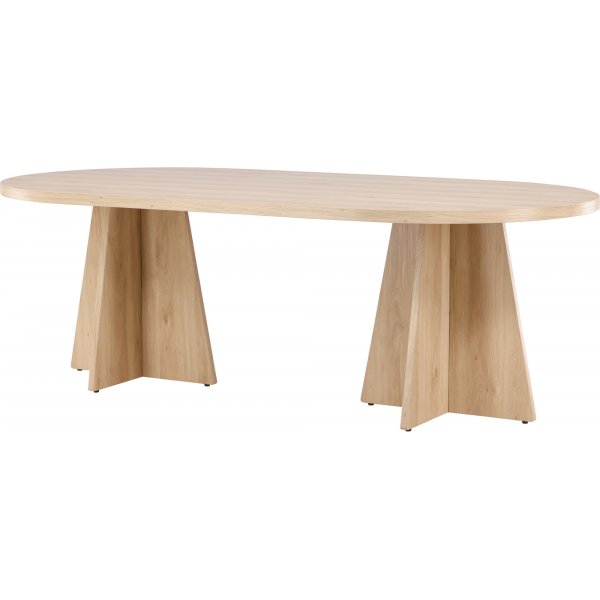 Table à manger bootcut 230 x 115 cm - Blanchi Table à manger bootcut 230 x 115 cm - Blanchi