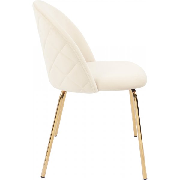 Beige fluwelen stoel - Plaza Beige fluwelen stoel - Plaza