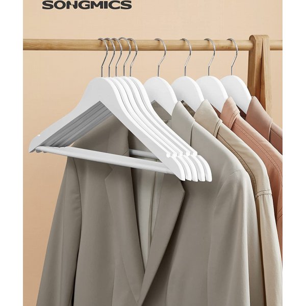 Cintre, bois, 44,5 cm, paquet de 50 - Blanc Cintre, bois, 44,5 cm, paquet de 50 - Blanc