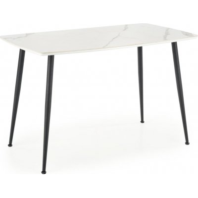 Marco matbord 120 x 70 cm - Vit marmor/svart