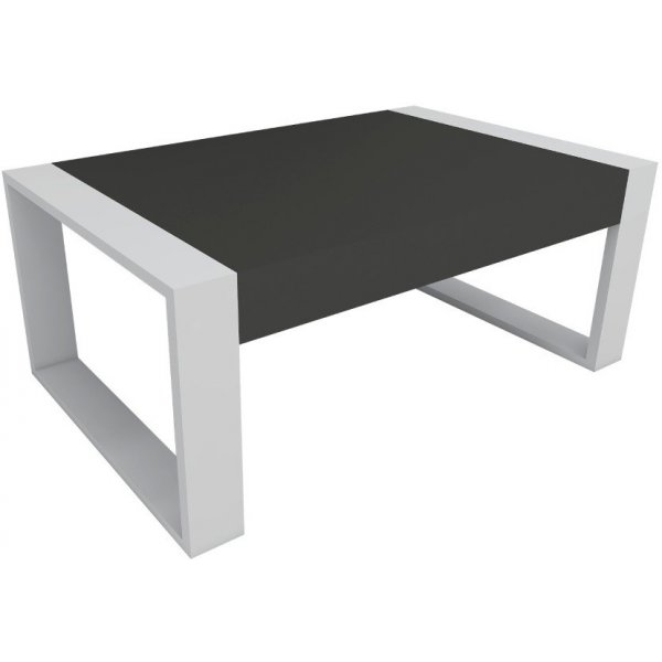 Retro soffbord 90 x 50 cm - Vit/antracit