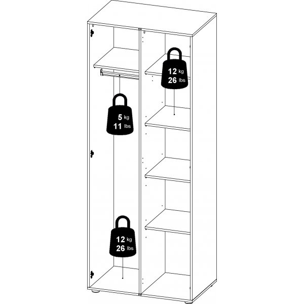 Pepe garderob med 2 drrar - Tryffel