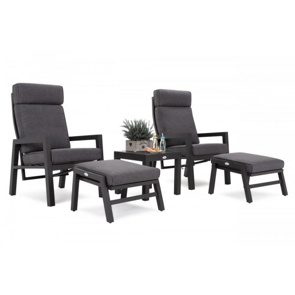 Morton Fåtöljset med bord & fotpallar (recliner) - Mörkgrå/grå Morton Fåtöljset med bord & fotpallar (recliner) - Mörkgrå/grå