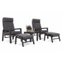 Morton Ftljset med bord & fotpallar (recliner) - Mrkgr/gr