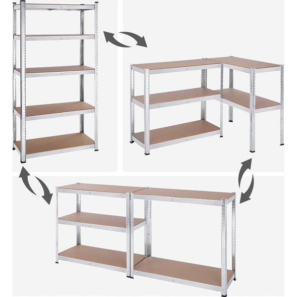 Étagère Galore 180 cm, lot de 2 - Argent/beige Étagère Galore 180 cm, lot de 2 - Argent/beige