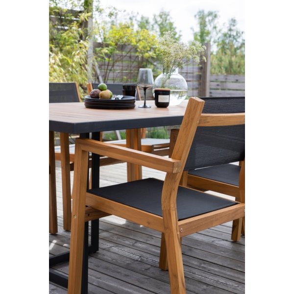 Venice matstol - Svart/Natur