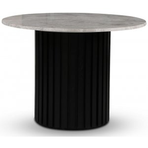 Table  manger Sumo en marbre 105 cm - Teint noir / marbre gris beige
