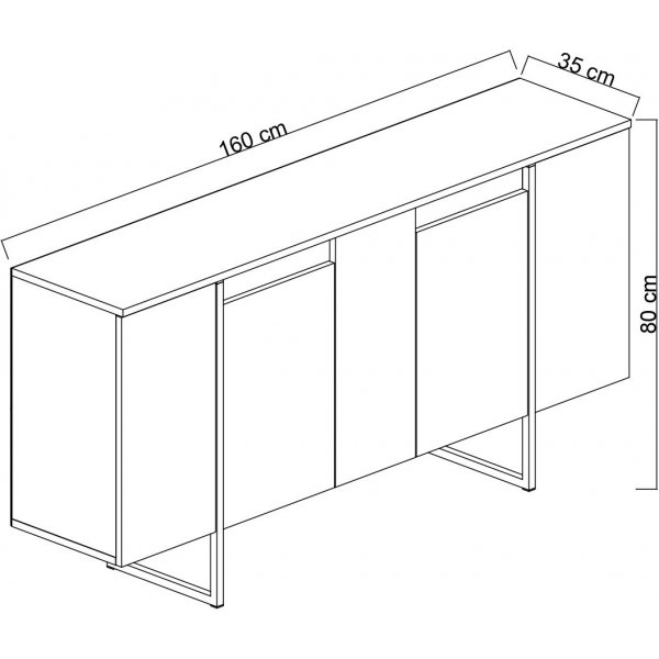 Buffet Lux - Blanc/argent