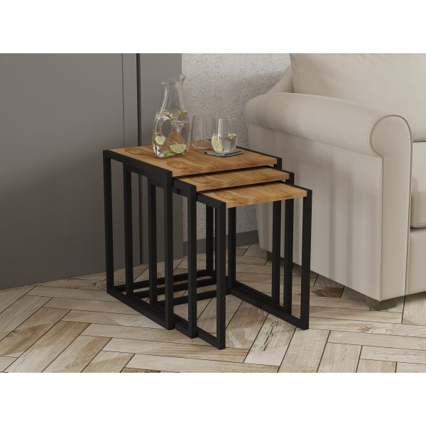Table Tali 34/39/44 x 45 cm - Noir/marron fonc