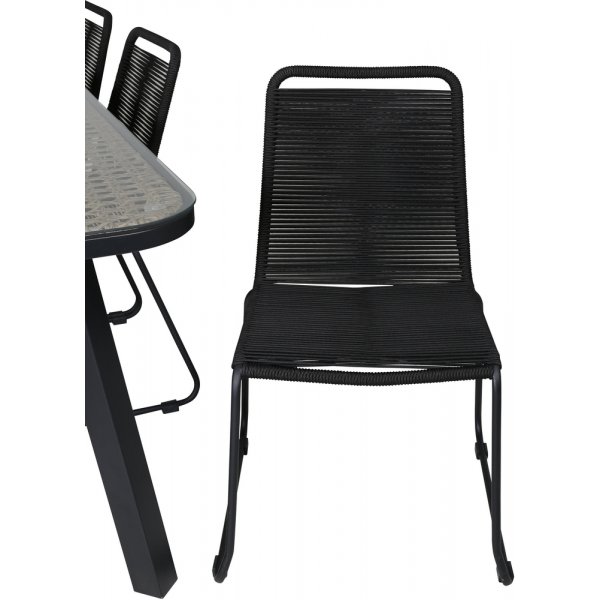 Paola utematgrupp med 6 st Lindos stolar - Svart