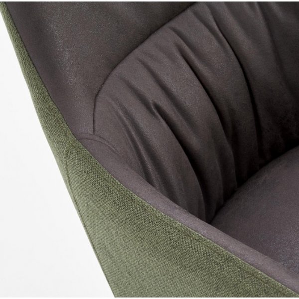 Phillis ftlj med fotpall - Grn/brun